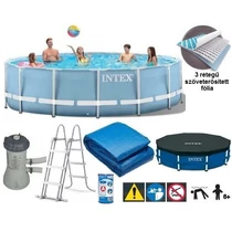 Water spinner pool set, metal frame 457×122 cm - INTEX PRISM FRAME POOL