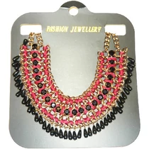 Necklace gold-black-bordeaux