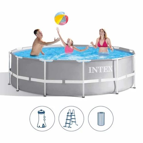 Water spinner pool set, metal frame 457×107 cm - INTEX PRISM FRAME POOL 28734