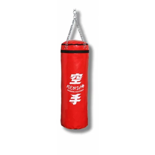 Boxing bag, red, synthetic leather 100x30 cm KENSHO-S-Sport