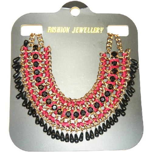 Necklace gold-black-bordeaux